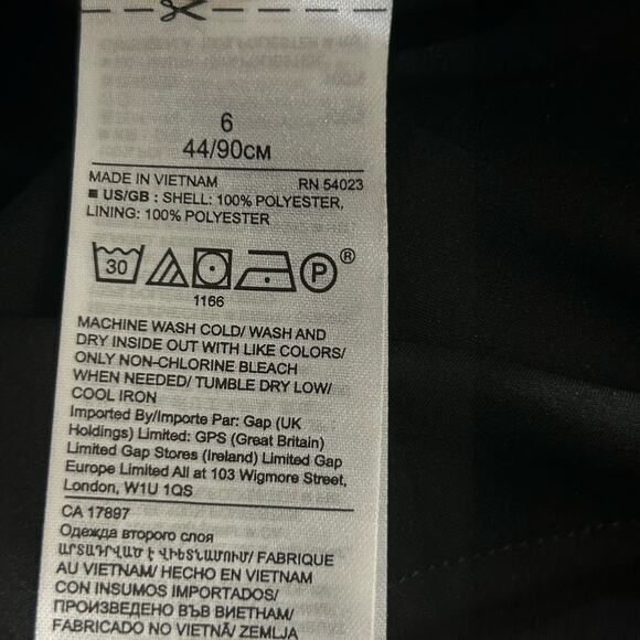 New Banana Republic Flutter Sleeve Midi Dress Black Work Evening Women 6 - Picture 11 of 12